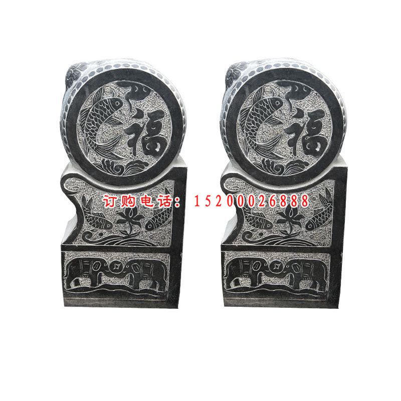 青石门墩雕塑，仿古石抱鼓