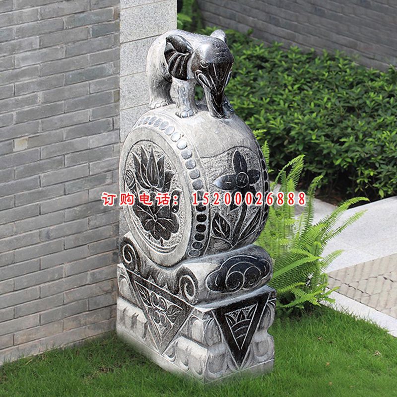 庭院景观摆件，小象石门墩