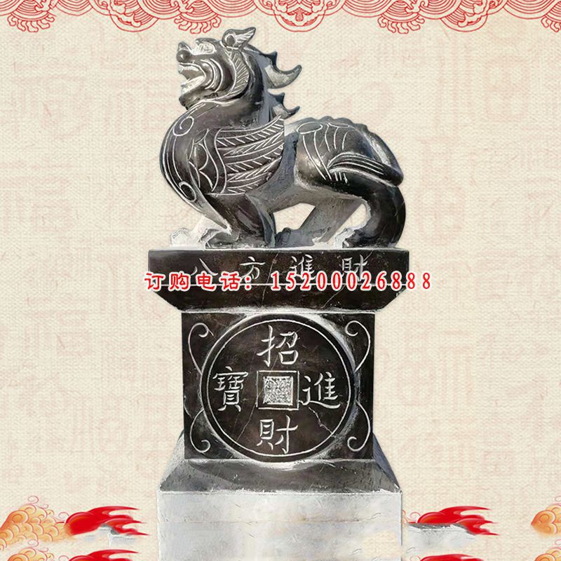 青石狮子抱鼓  石雕庭院招财门墩 (9)