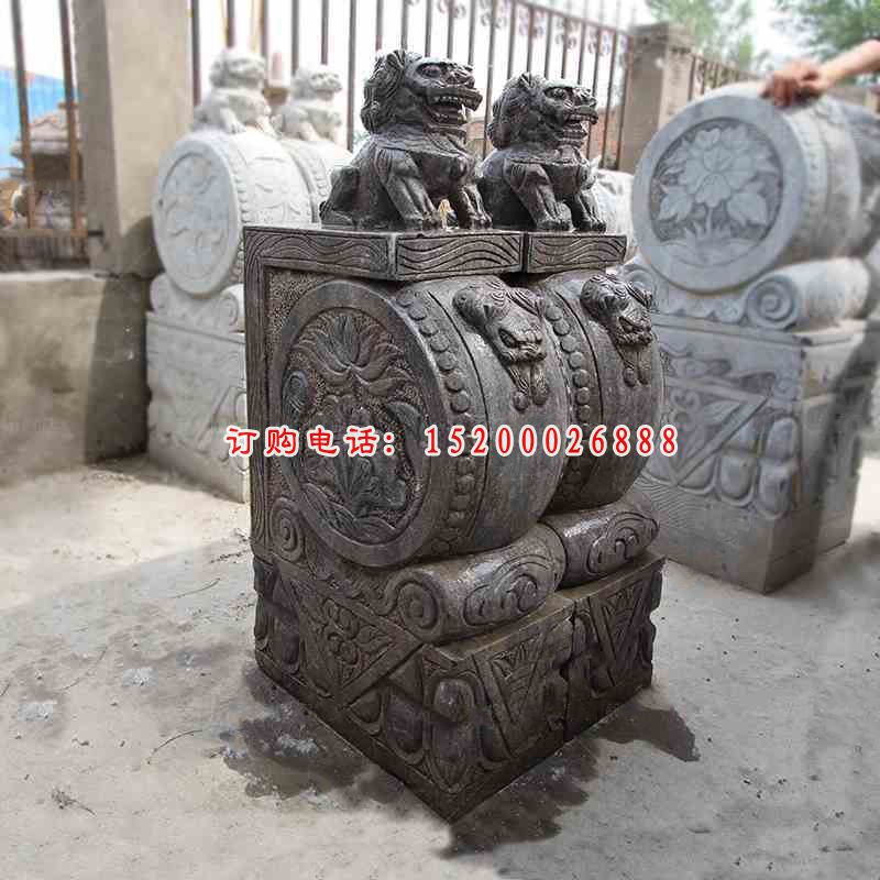 狮子抱鼓石，仿古门墩