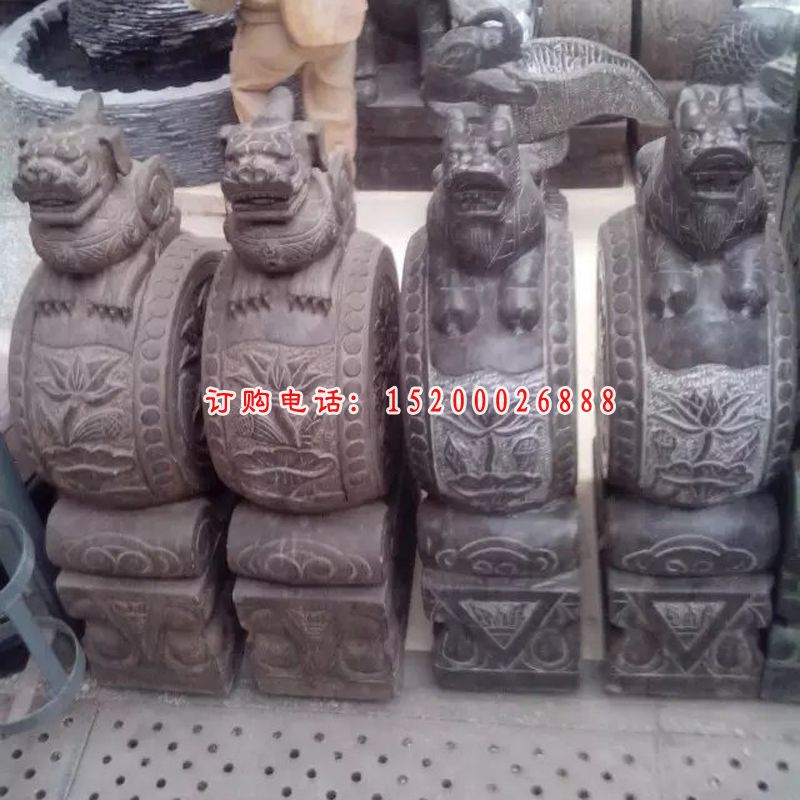 石抱鼓，石门墩，狮子门墩 (3)