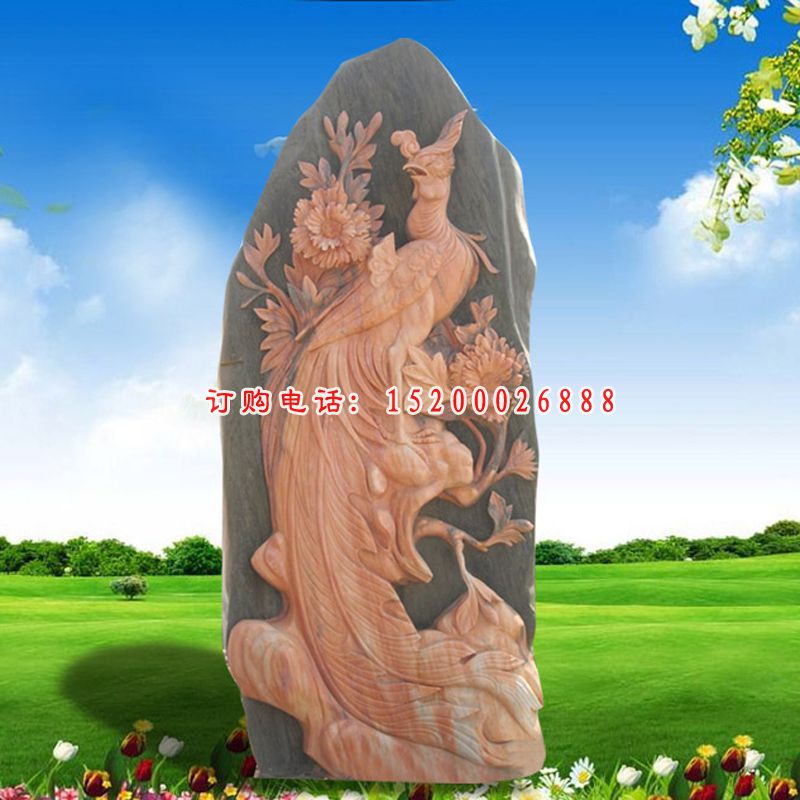 大理石凤凰  石雕广场动物摆件