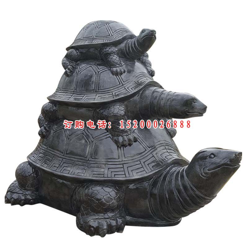 大理石乌龟母子  石雕公园动物摆件