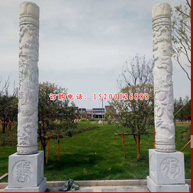 大理石盘龙柱  石雕公园景观雕塑