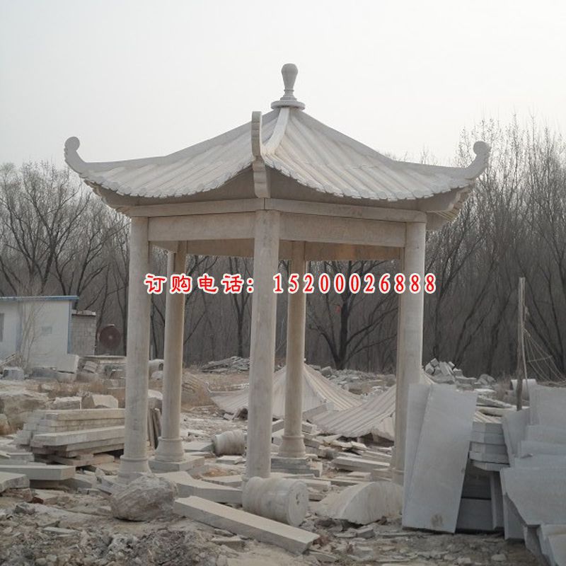 石雕凉亭，公园景观雕塑 (4)