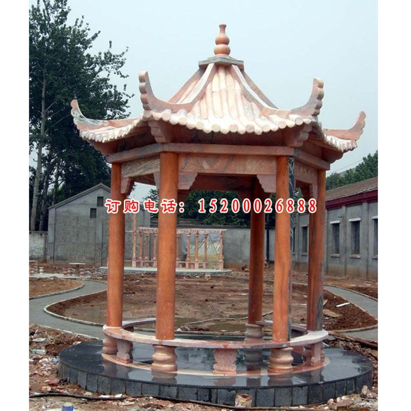 石雕凉亭，公园景物石雕