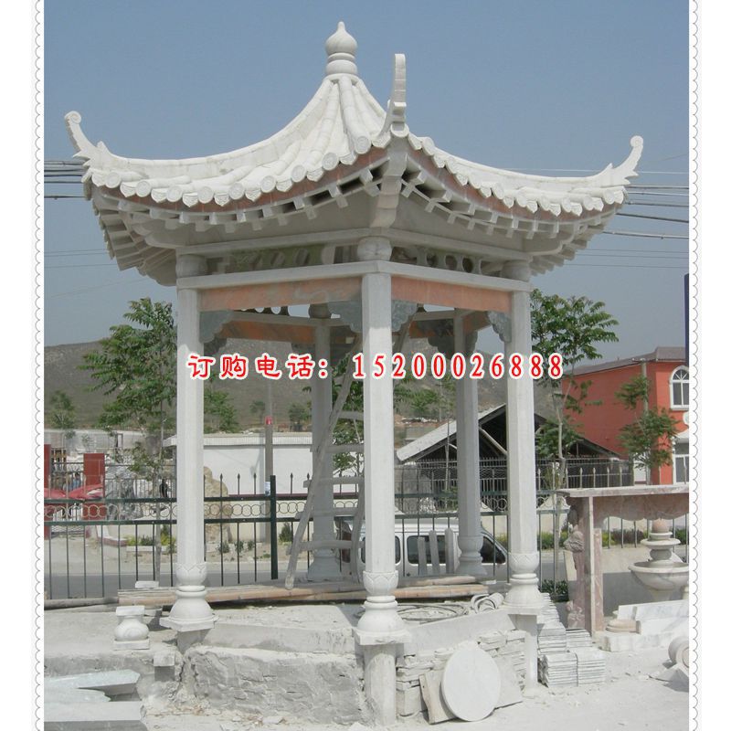 石雕凉亭，公园景观雕塑 (9)