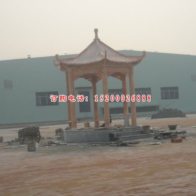 石凉亭，晚霞红凉亭 (1)