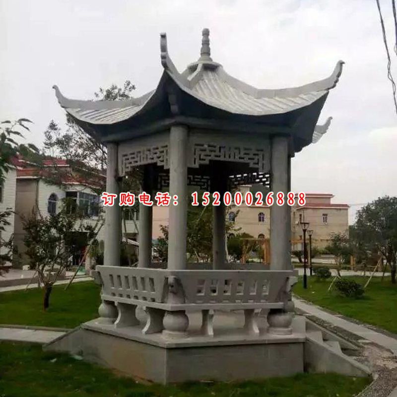 石头亭子凉亭雕塑石材亭子雕塑