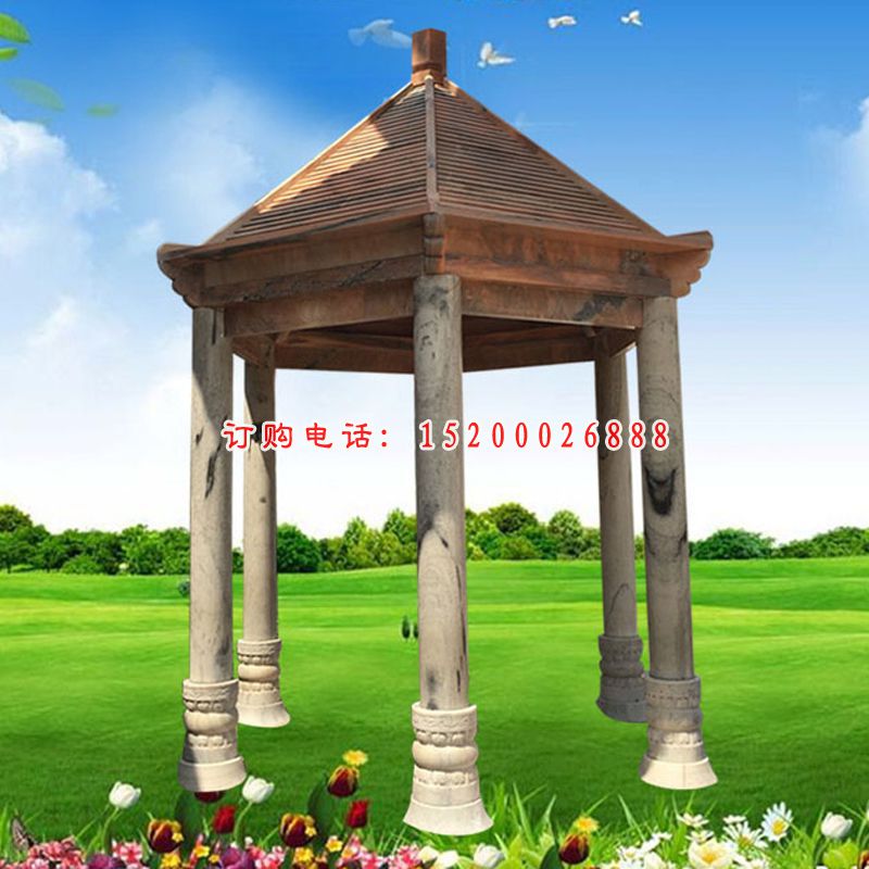 西方人物凉亭石雕 小区景观石雕 (4)