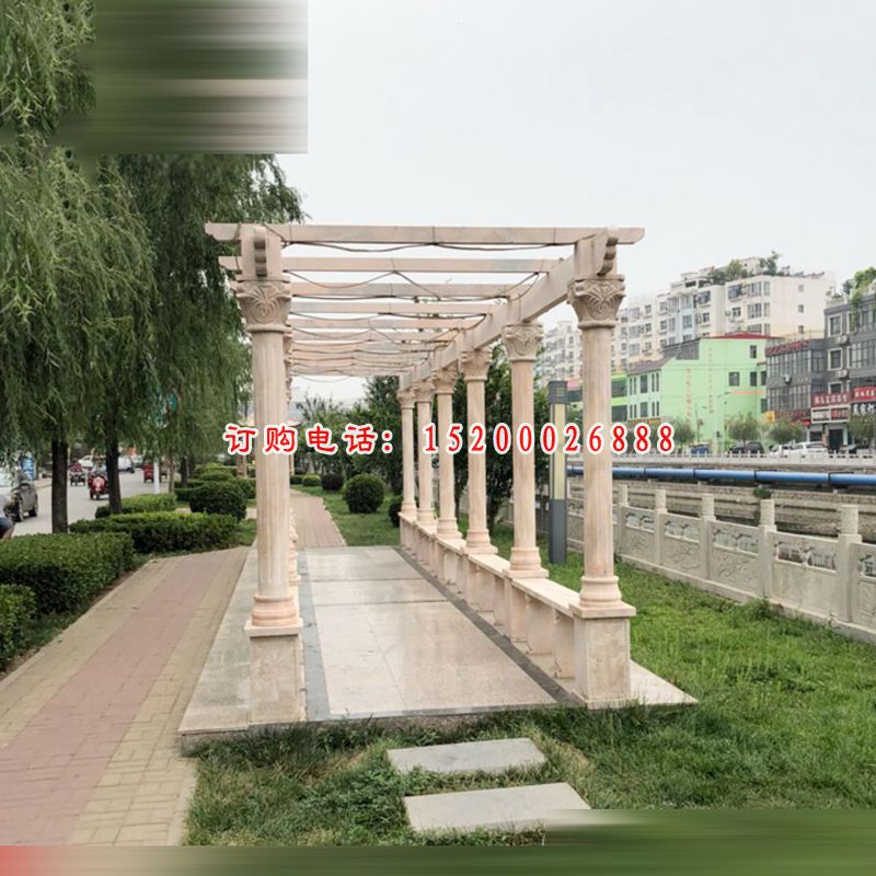 公园石雕长廊，大理石景观雕塑 (2)