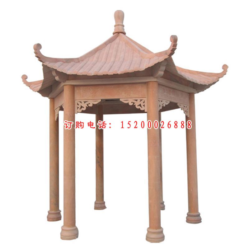 大理石六角凉亭  石雕小区景观