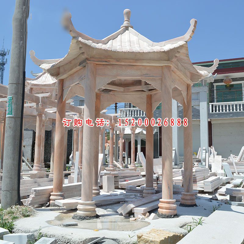 大理石四角凉亭  石雕景观雕塑