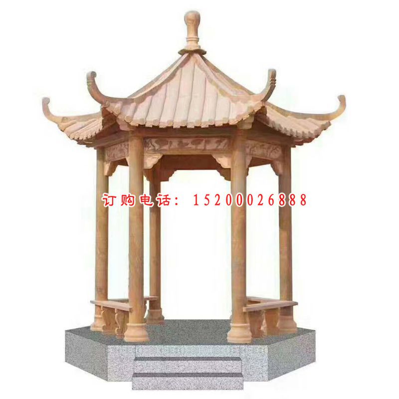 大理石四角凉亭  石雕小区景观雕塑 (5)