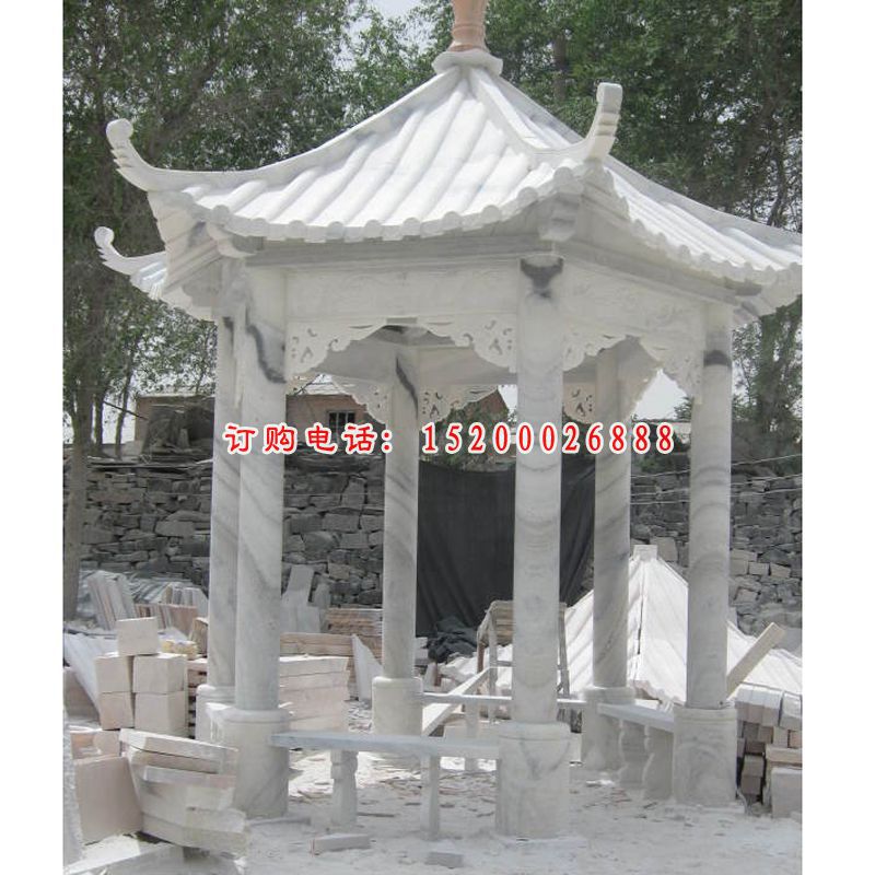 石雕凉亭，公园景观雕塑 (2)