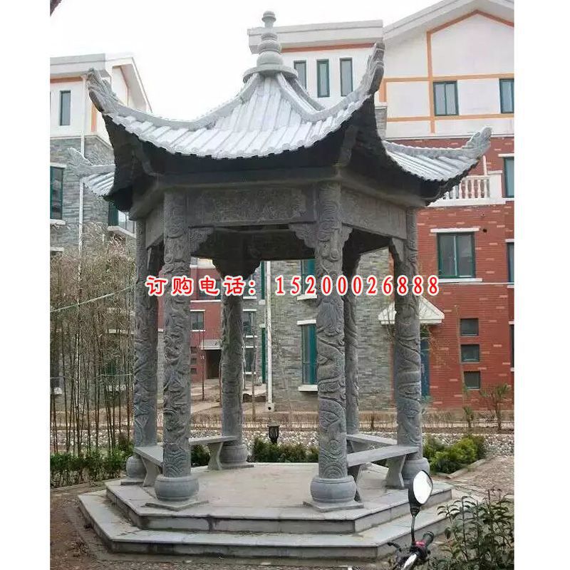 石凉亭，大理石凉亭雕塑 (2)