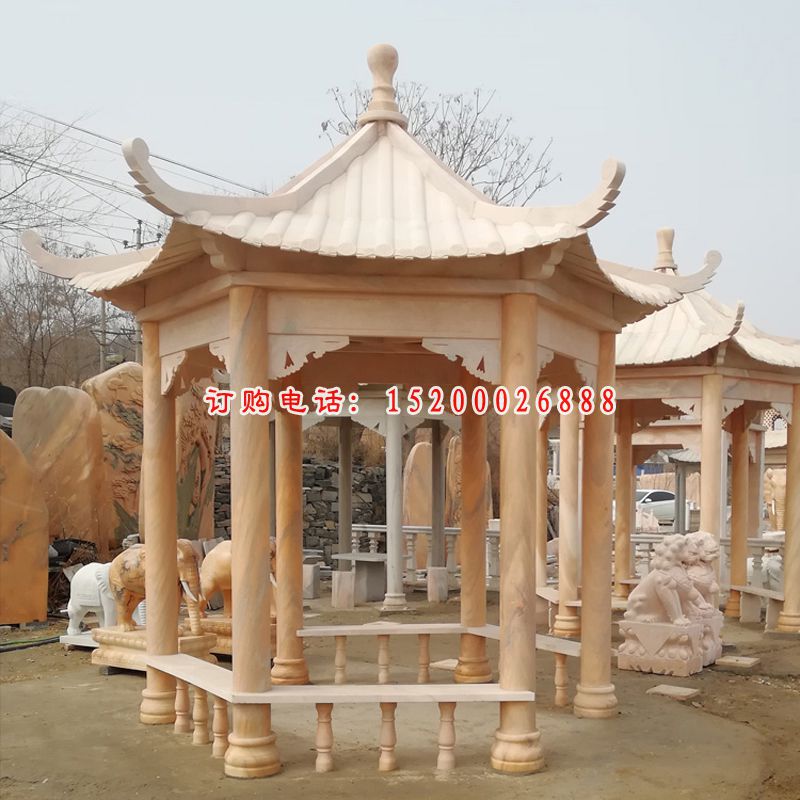 西方人物凉亭石雕 小区景观石雕 (9)