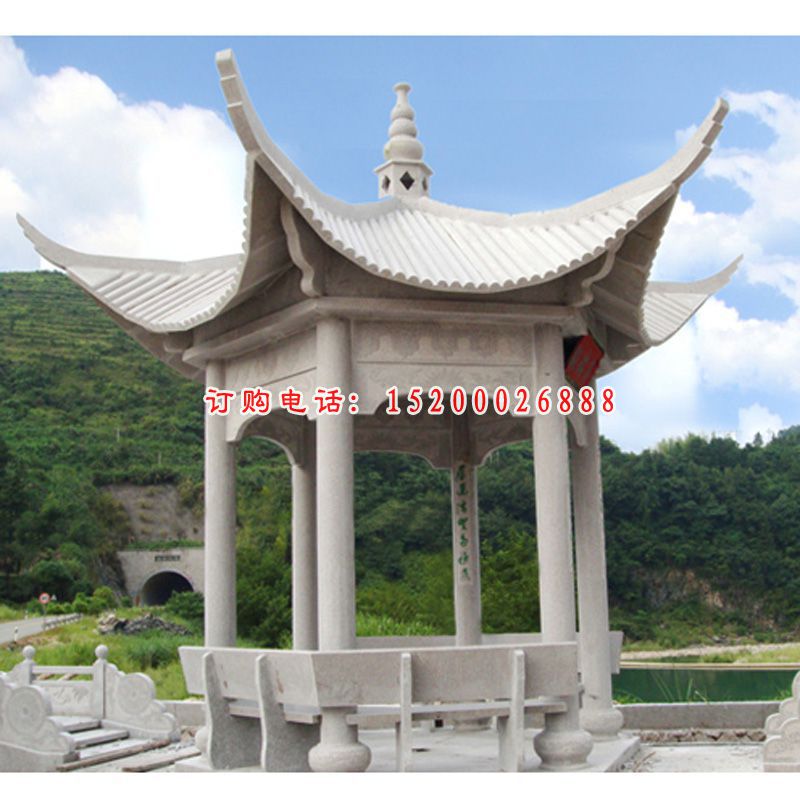 石凉亭，汉白玉石凉亭