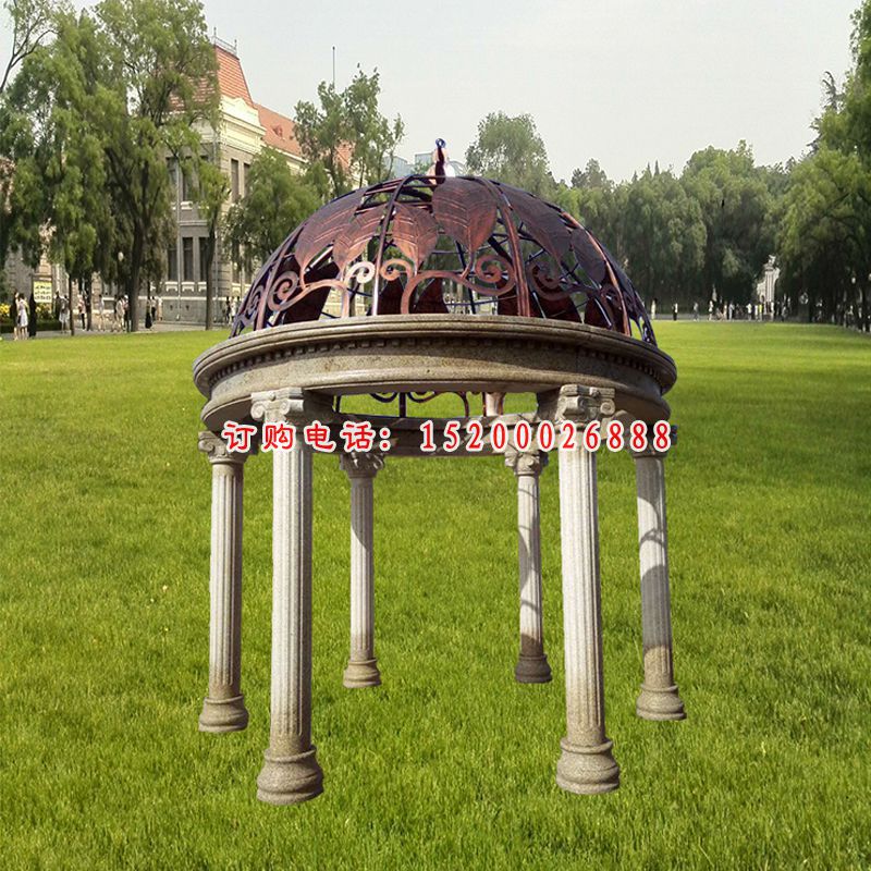 大理石欧式凉亭  石雕别墅景观雕塑
