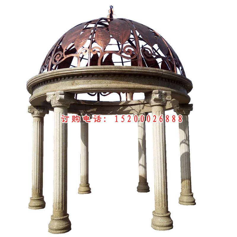 大理石欧式凉亭  石雕公园凉亭雕塑