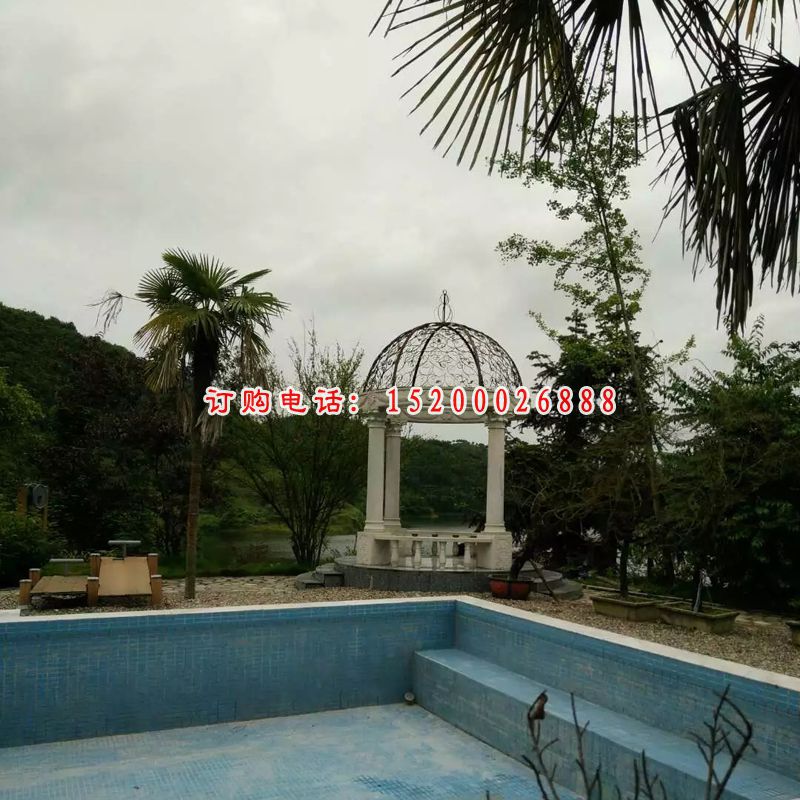 别墅石亭子，石头亭子雕塑 (2)