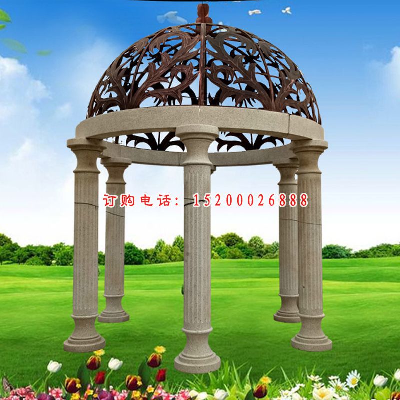 大理石西方欧式凉亭  石雕小区景观