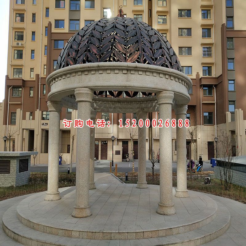 小区石凉亭，欧式圆顶凉亭 (2)