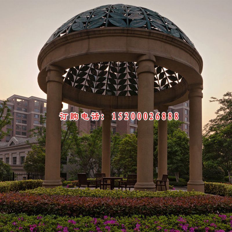 圆顶凉亭石雕，公园欧式凉亭