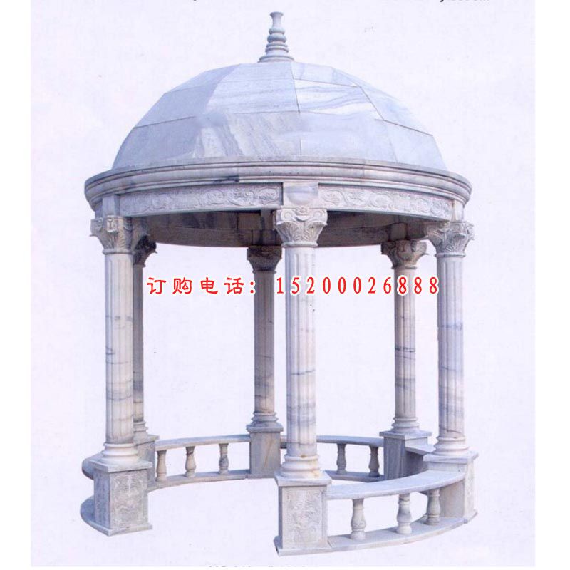 石雕欧式凉亭   大理石公园景观雕塑