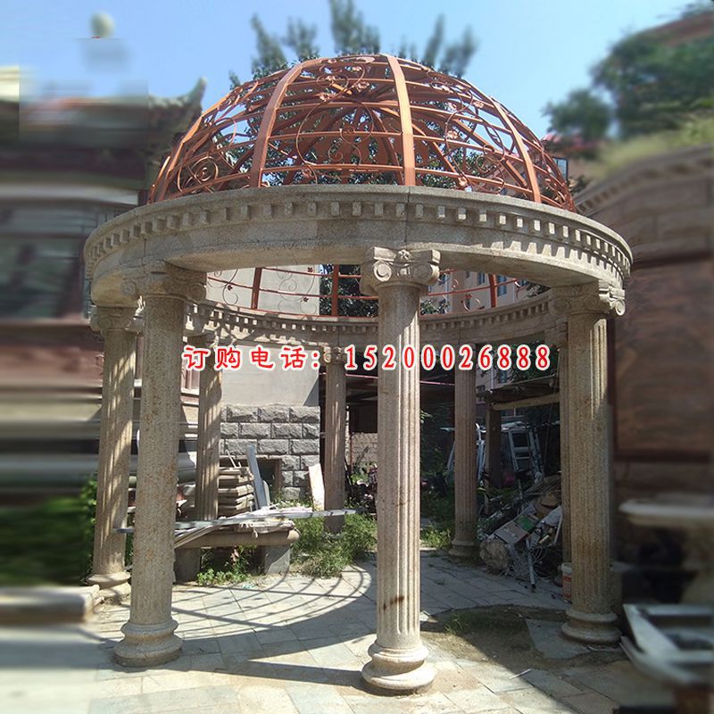 欧式凉亭雕塑，小区景观石雕 (4)