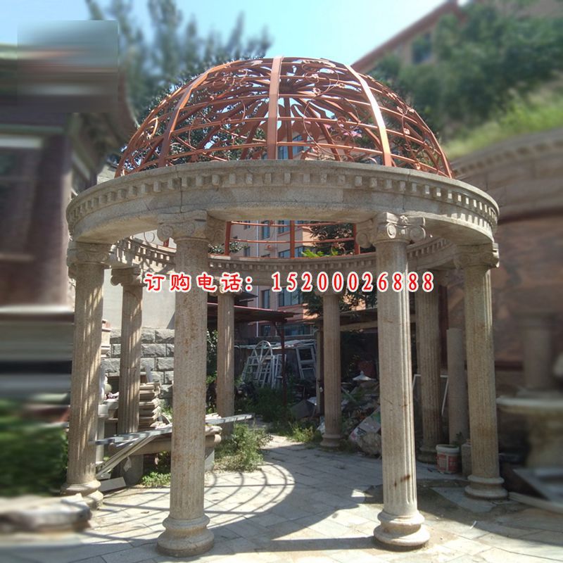 欧式凉亭石雕，圆顶石凉亭