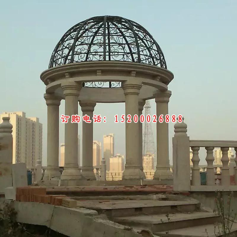 石雕欧式凉亭，公园凉亭雕塑 (1)