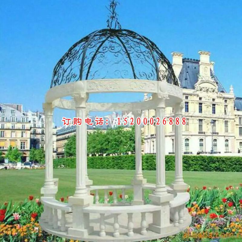 小区凉亭石雕，简易欧式凉亭雕塑