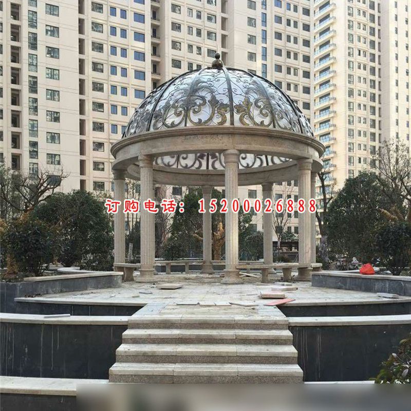 欧式凉亭石雕，小区石凉亭