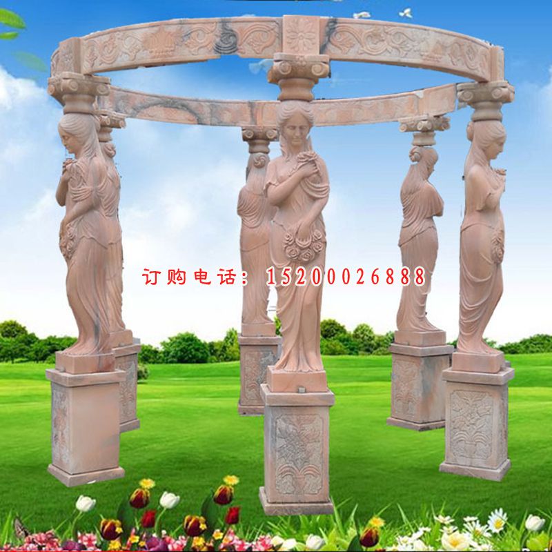 大理石欧式西方凉亭   石雕公园景观 (2)