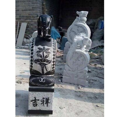 小象石门墩，青石仿古门墩 