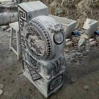 抱鼓石雕塑，仿古石门墩