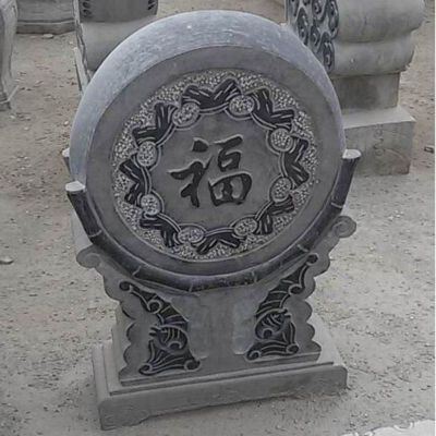 大理石福字浮雕门墩 青石仿古门口抱鼓石