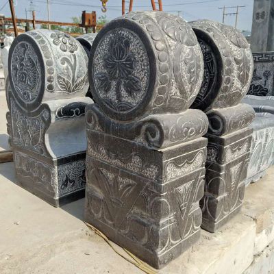 仿古抱鼓石雕塑，公园景观摆件