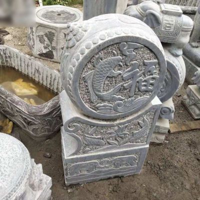 仿古抱鼓石雕塑，庭院景观雕塑