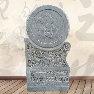 仿古抱鼓石雕塑，招财石门墩雕塑
