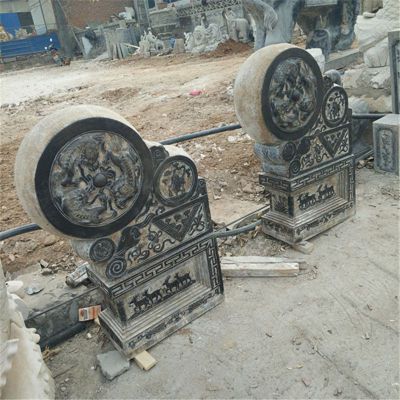 仿古大象抱鼓   石雕庭院景观雕塑 