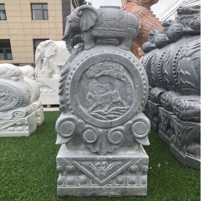 仿古大象抱鼓石门口镇宅门墩