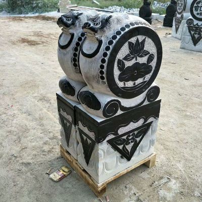 仿古荷花抱鼓  石雕庭院抱鼓