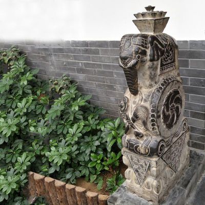 仿古门墩，青石抱鼓石