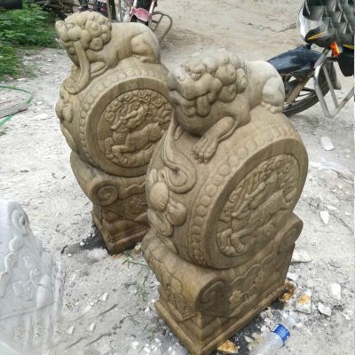 仿古门墩石雕  门口抱鼓石 