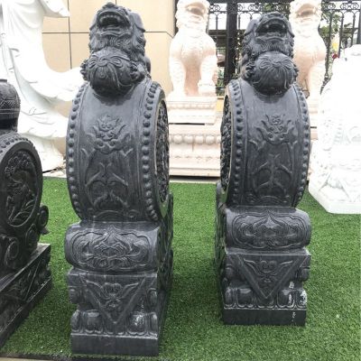 仿古门墩石雕 貔貅抱鼓石