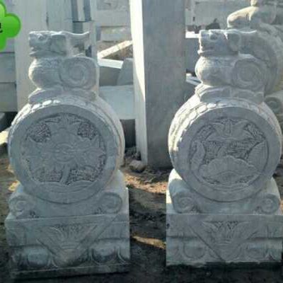 仿古貔貅门墩，大理石抱鼓石