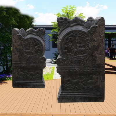 仿古麒麟门墩，门口抱鼓石