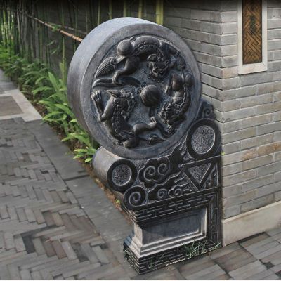 仿古石门墩，园林景观摆件